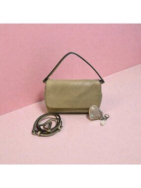 Aimee Kestenberg Preston Satchel Mint Green Pebbled Leather Convertible Bag